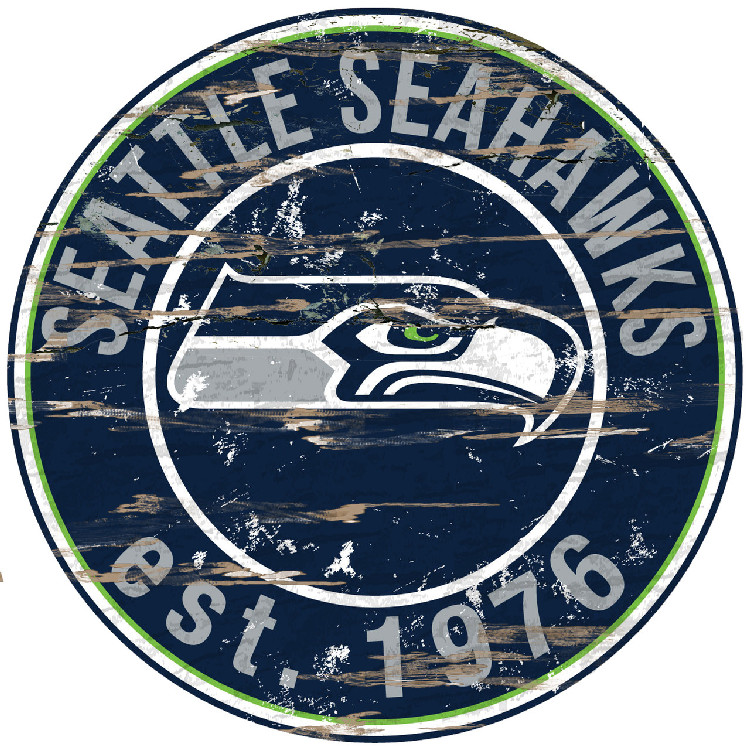 Seattle Seahawks Wood Sign - 24" Round