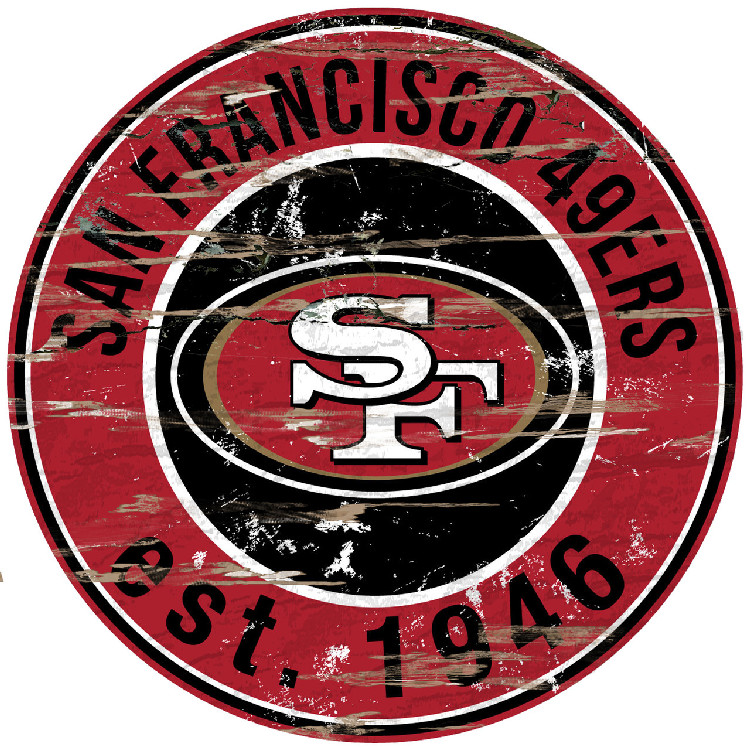 San Francisco 49ers Wood Sign - 24" Round