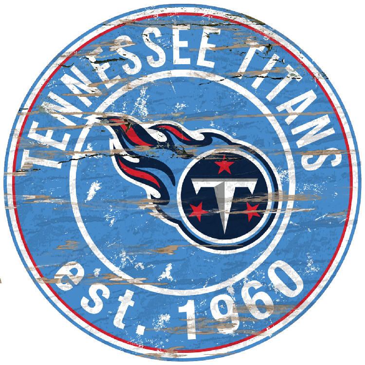 Tennessee Titans Wood Sign - 24" Round