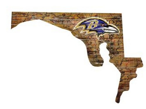 Fan Creations Baltimore Ravens Sign Wood 24 Inch State Wall Art Design -