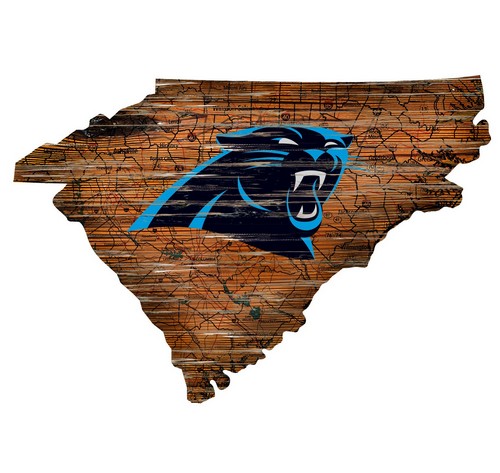 Fan Creations Carolina Panthers Sign Wood 24 Inch State Wall Art Design -