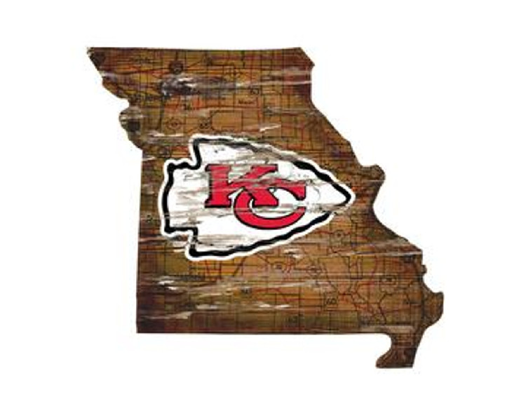 Kansas City Chiefs Wood Sign - State Wall Art