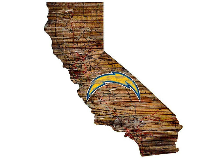 Los Angeles Chargers Sign Wood 24 Inch State Wall Art Design