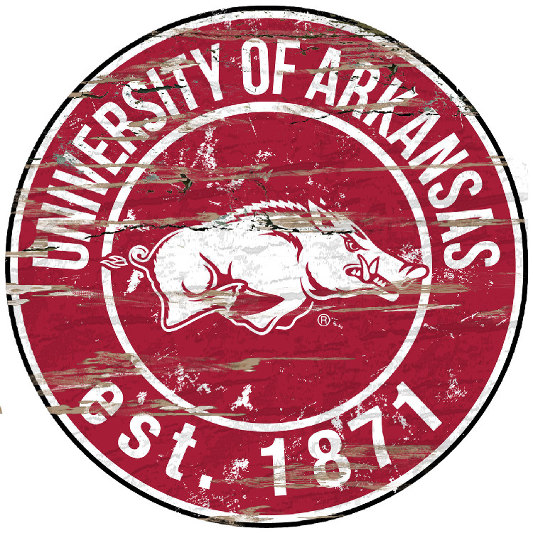 Arkansas Razorbacks Wood Sign - 24" Round