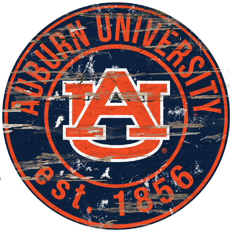 Auburn Tigers Wood Sign - 24" Round