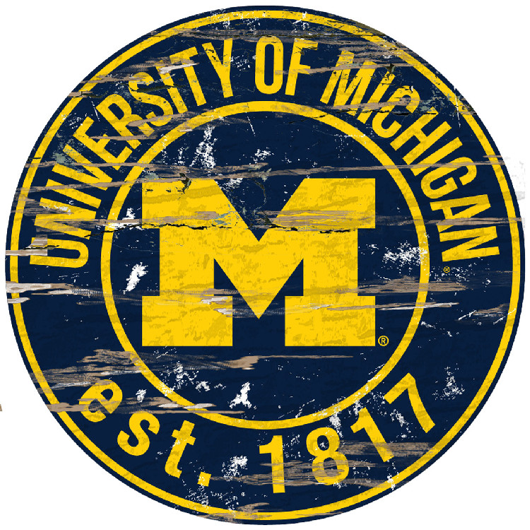 Michigan Wolverines Wood Sign - 24" Round