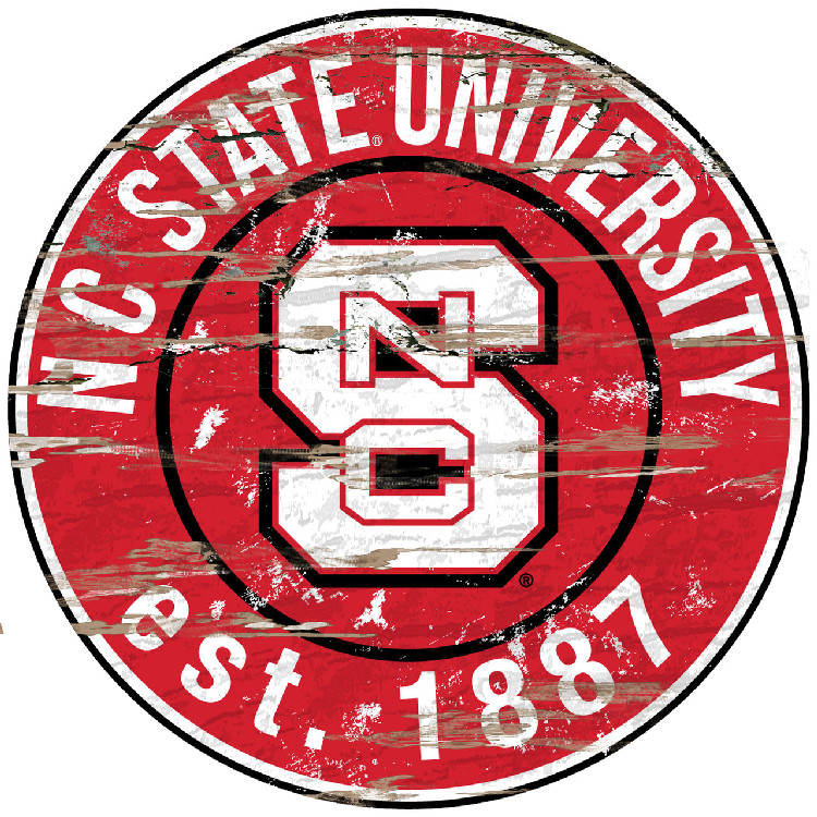 North Carolina State Wolfpack Wood Sign - 24" Round