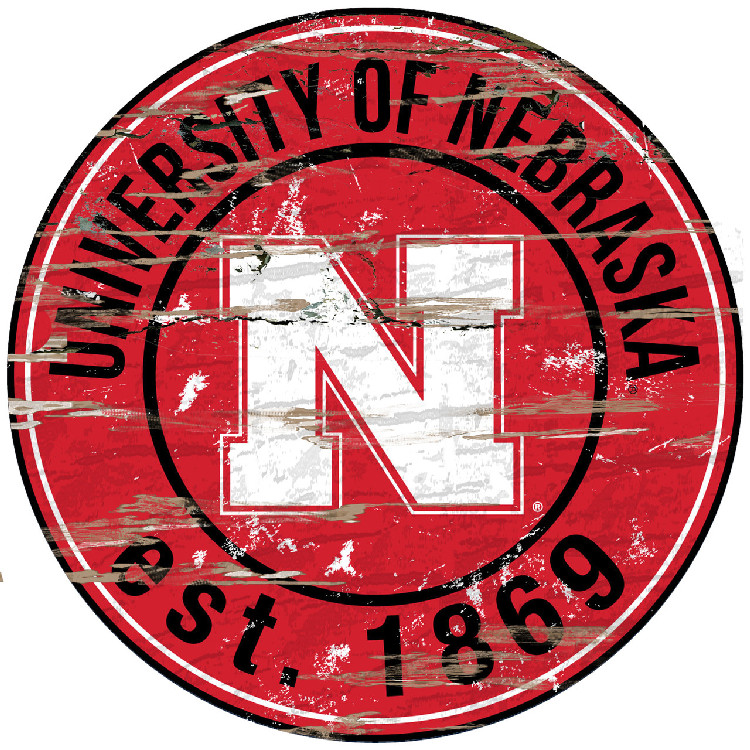 Nebraska Cornhuskers Wood Sign - 24" Round