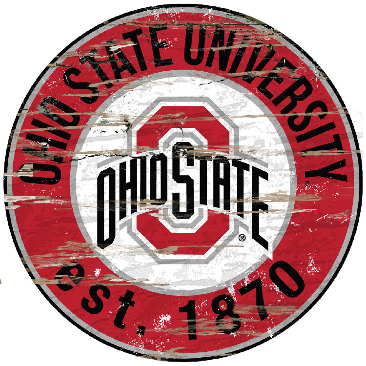 Ohio State Buckeyes Wood Sign - 24" Round