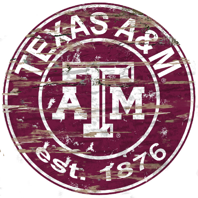 Texas A&M Aggies Wood Sign - 24" Round