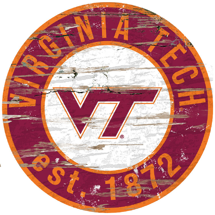 Virginia Tech Hokies Wood Sign - 24" Round