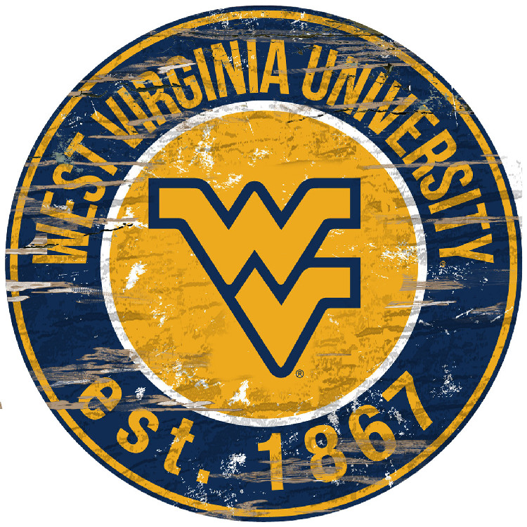 West Virginia Mountaineers Wood Sign - 24" Round