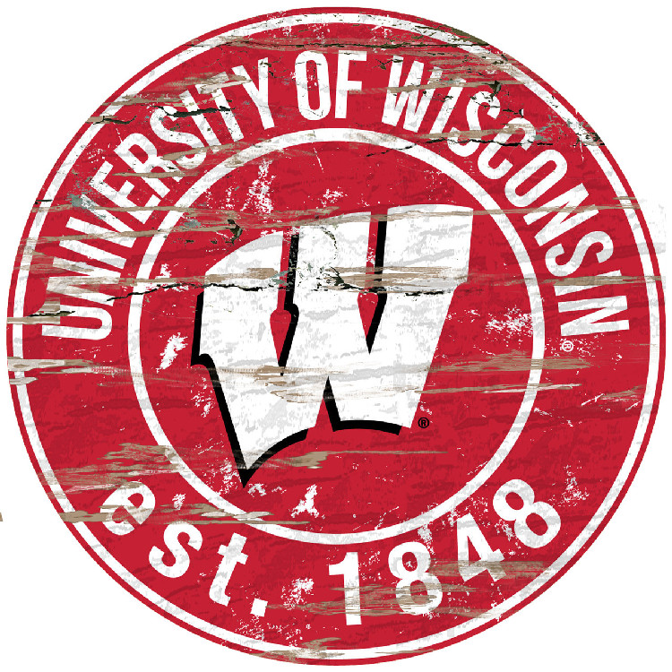 Wisconsin Badgers Wood Sign - 24" Round