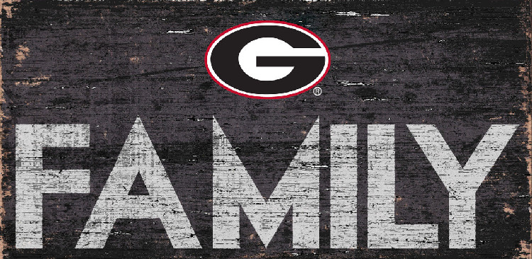 Georgia Bulldogs Sign Wood 12x6 Family Design