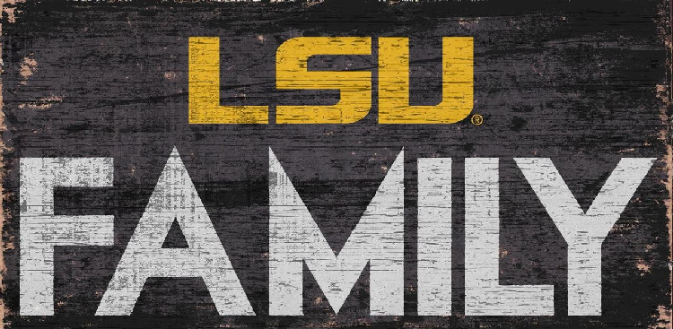 LSU Tigers Sign Wood 12x6 Family Design