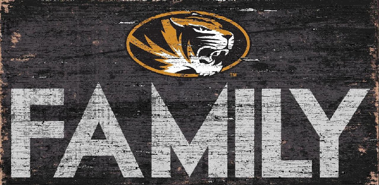 Missouri Tigers Sign Wood 12x6 Family Design