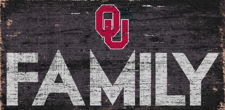 Oklahoma Sooners Sign Wood 12x6 Family Design