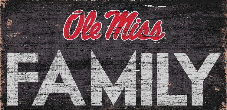 Mississippi Rebels Sign Wood 12x6 Family Design