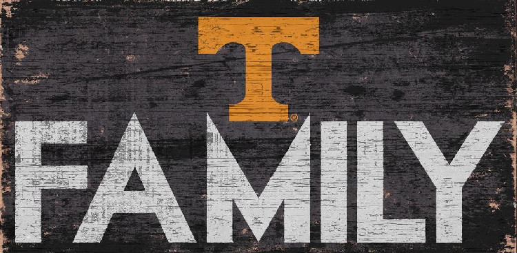 Tennessee Volunteers Sign Wood 12x6 Family Design