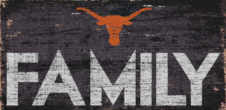 Texas Longhorns Sign Wood 12x6 Family Design