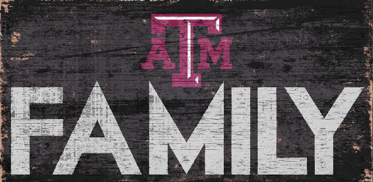 Texas A&M Aggies Sign Wood 12x6 Family Design