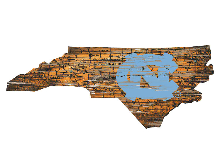 North Carolina Tar Heels Wood Sign - State Wall Art