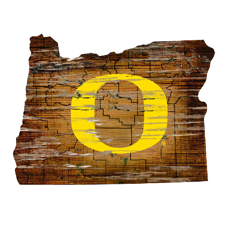 Oregon Ducks Wood Sign - State Wall Art