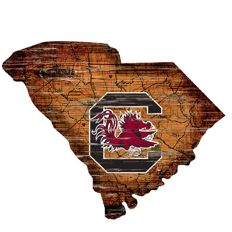 South Carolina Gamecocks Wood Sign - State Wall Art