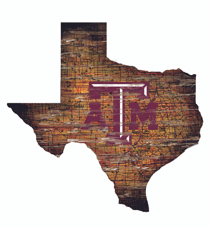 Texas A&M Aggies Wood Sign - State Wall Art