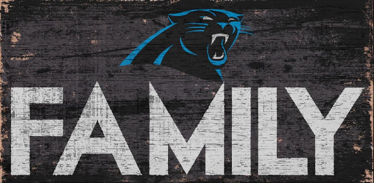 Carolina Panthers Sign Wood 12x6 Family Design