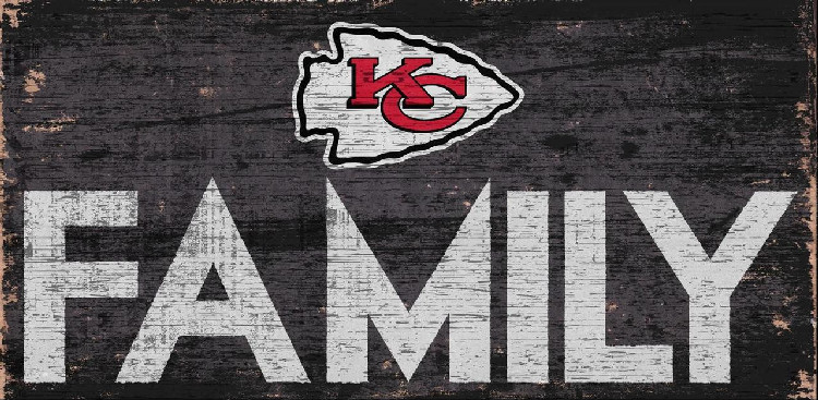 Kansas City Chiefs Sign Wood 12x6 Family Design