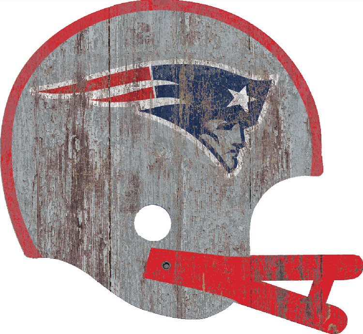 New England Patriots Sign Wood Large Helmet Style