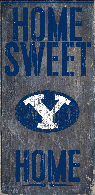 BYU Cougars Wood Sign - Home Sweet Home 6x12