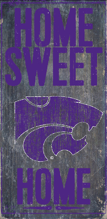 Kansas State Wildcats Wood Sign - Home Sweet Home 6x12