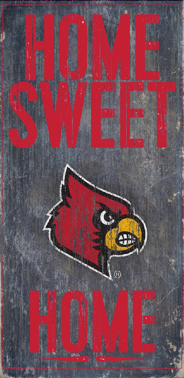 Louisville Cardinals Wood Sign - Home Sweet Home 6x12