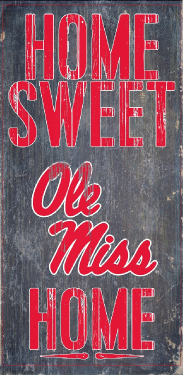 Mississippi Rebels Wood Sign - Home Sweet Home 6x12