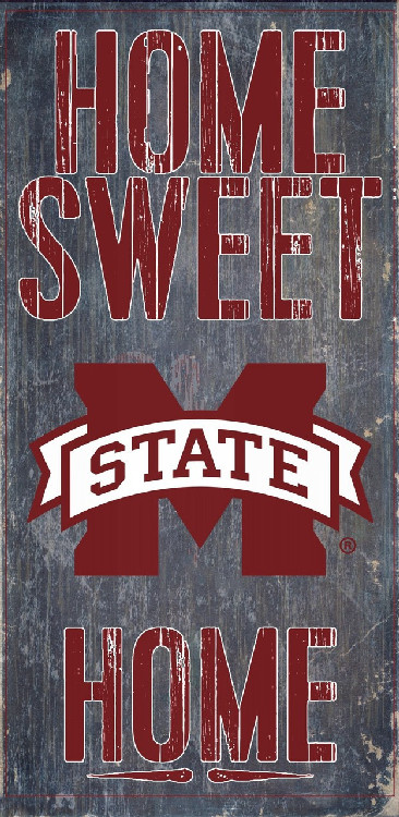 Mississippi State Bulldogs Wood Sign - Home Sweet Home 6x12