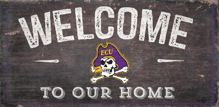 East Carolina Pirates Sign Wood 6x12 Welcome To Our Home Design