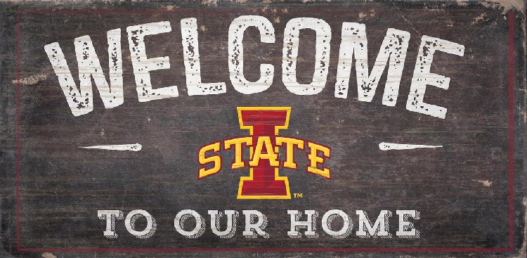 Iowa State Cyclones Sign Wood 6x12 Welcome To Our Home Design