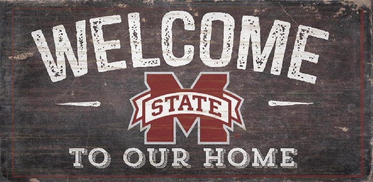 Mississippi State Bulldogs Sign Wood 6x12 Welcome To Our Home Design