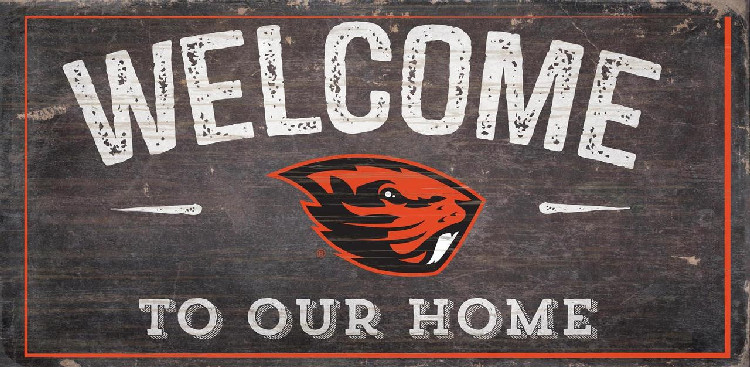 Oregon State Beavers Sign Wood 6x12 Welcome To Our Home Design