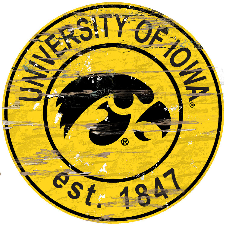 Iowa Hawkeyes Wood Sign - 24" Round