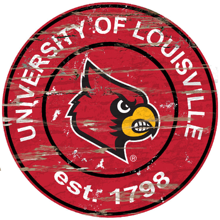 Louisville Cardinals Wood Sign - 24" Round