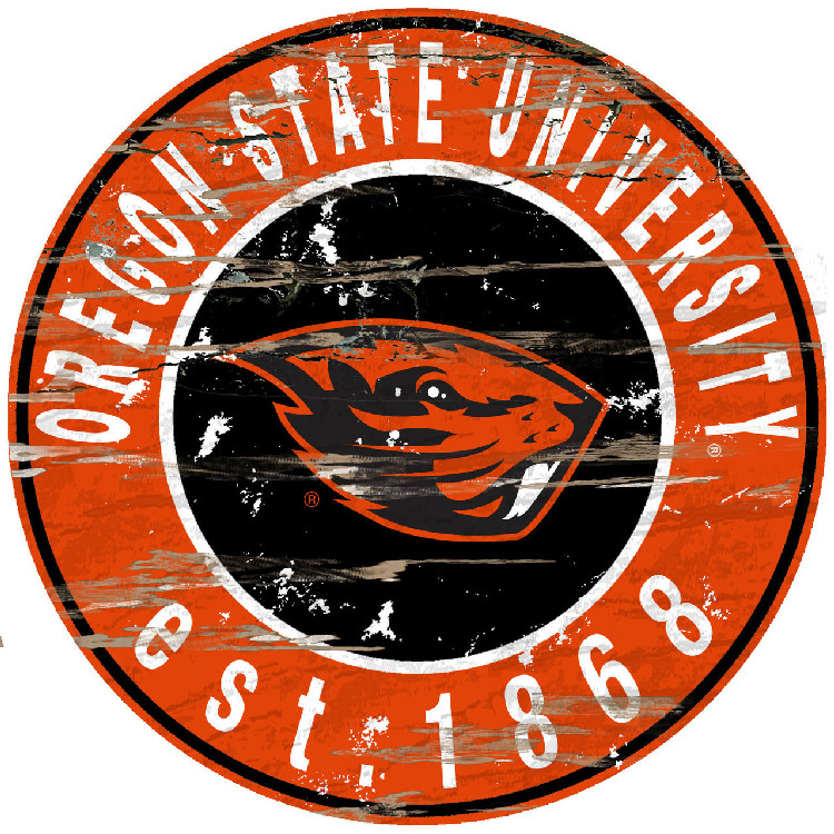 Oregon State Beavers Wood Sign - 24" Round