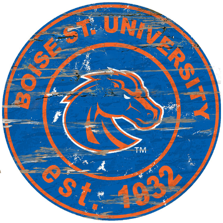 Boise State Broncos Wood Sign - 24" Round