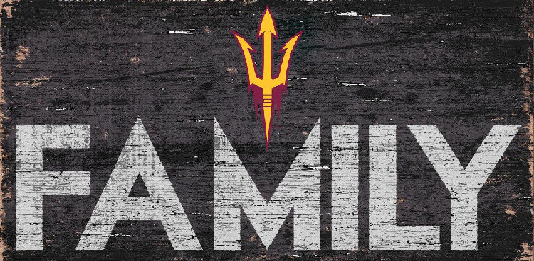 Arizona State Sun Devils Sign Wood 12x6 Family Design