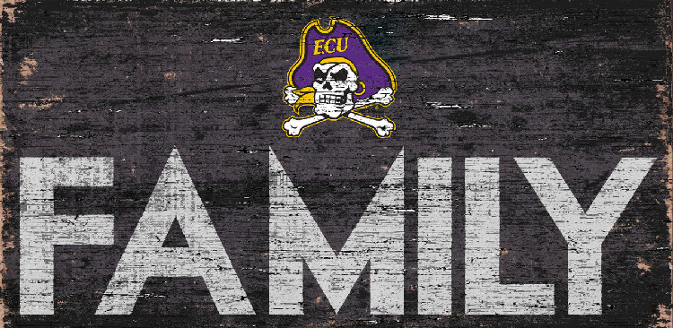 East Carolina Pirates Sign Wood 12x6 Family Design