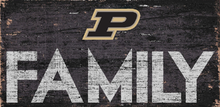 Purdue Boilermakers Sign Wood 12x6 Family Design