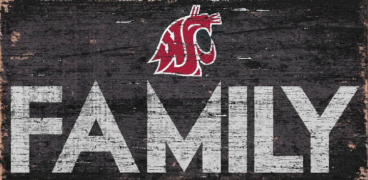 Washington State Cougars Sign Wood 12x6 Family Design