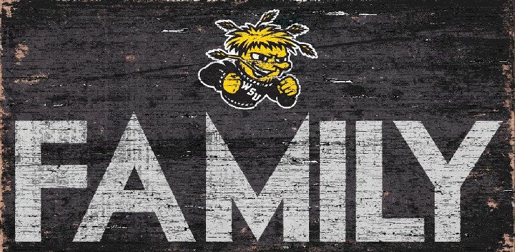 Wichita State Shockers Sign Wood 12x6 Family Design